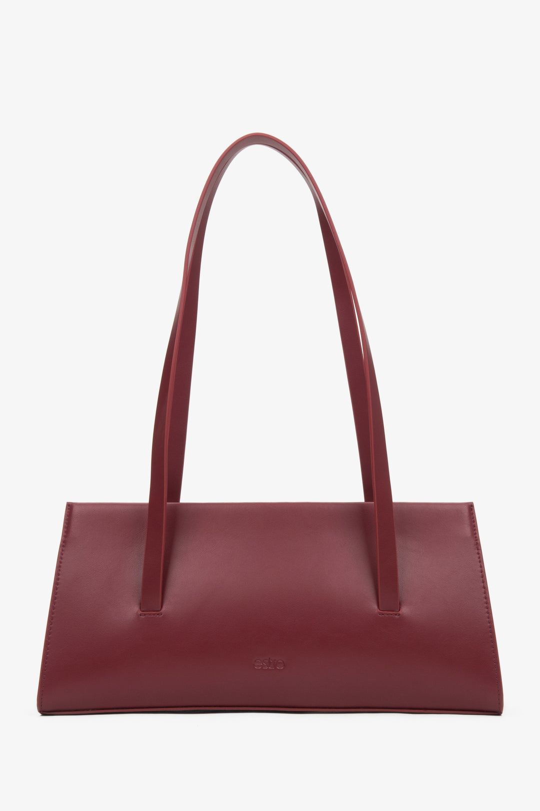 Elegante Damen-Handtasche in Bordeaux von Estro, aus echtem Leder gefertigt.