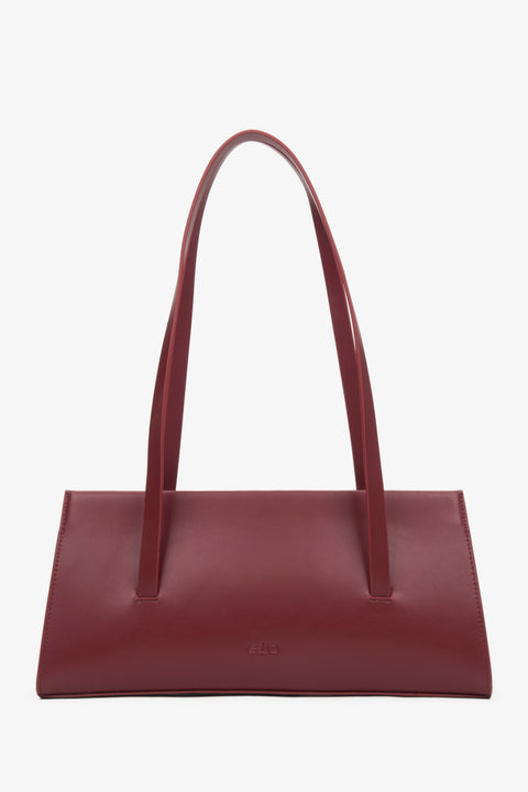 Elegante Damen-Handtasche in Bordeaux von Estro, aus echtem Leder gefertigt.