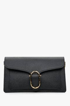 Damen-Schultertasche aus schwarzem Leder Estro ER00112643.