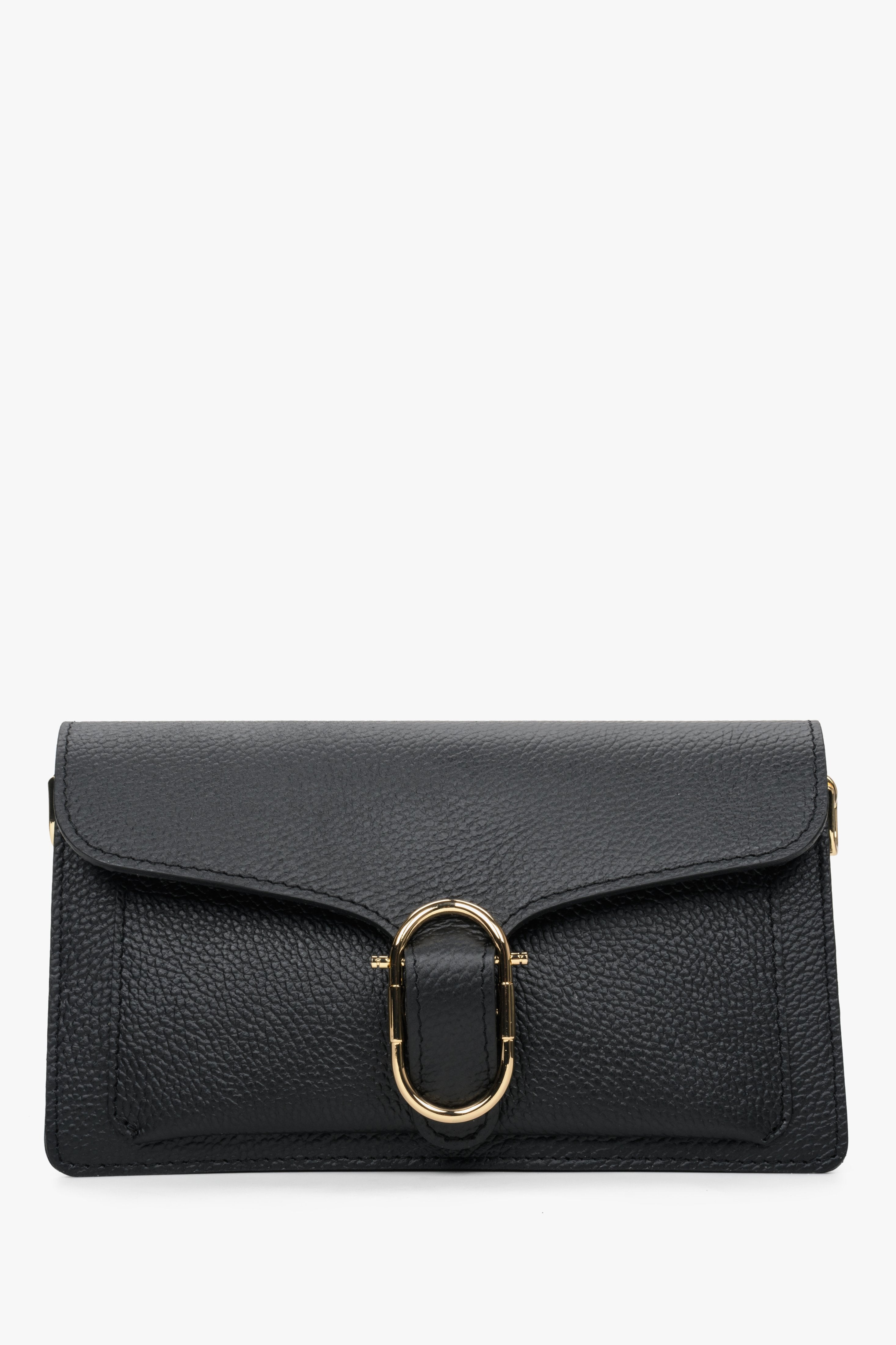 Damen-Schultertasche aus schwarzem Leder Estro ER00112643.