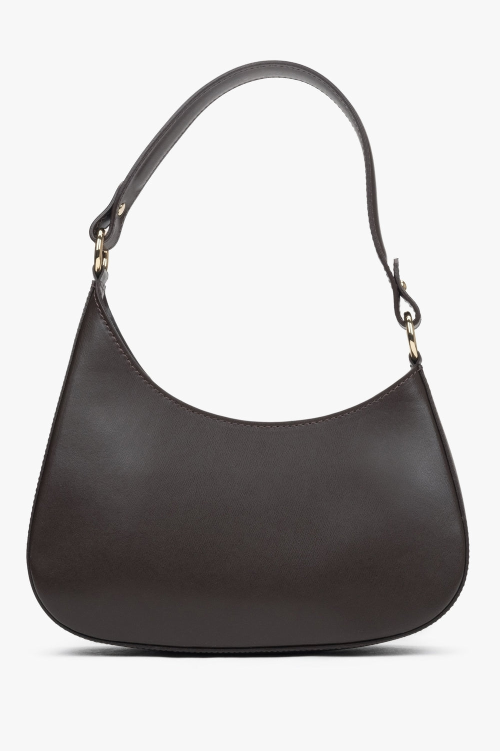 Dunkelbraune Damen Schultertasche aus italienischem Leder, Modell Estro ER00116375

