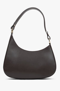 Dunkelbraune Damen Schultertasche aus italienischem Leder, Modell Estro ER00116375

