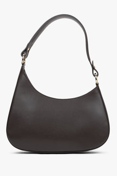 Dunkelbraune Damen Schultertasche aus italienischem Leder, Modell Estro ER00116375

