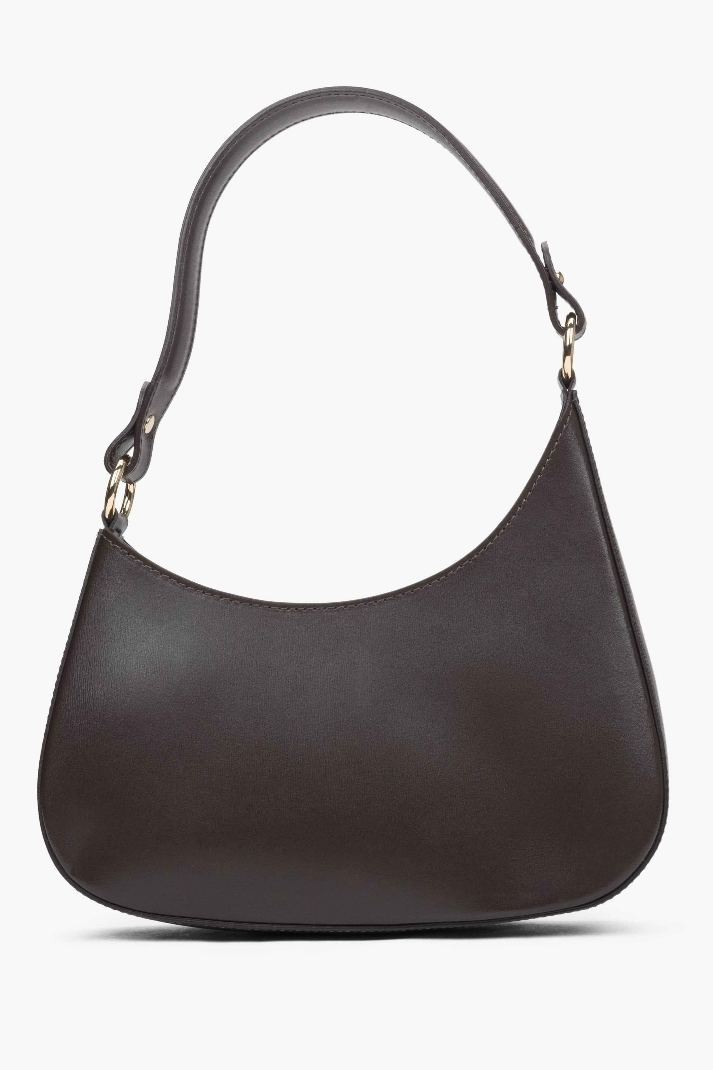 Elegante Schultertasche für Damen in Dunkelbraun aus echtem Leder, Estro ER00116375