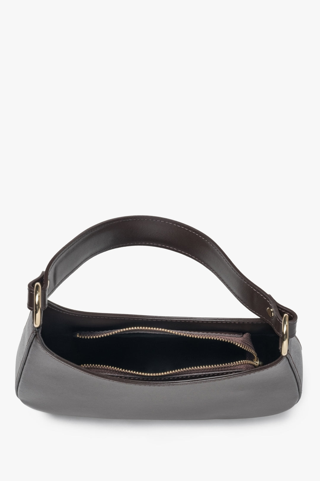 Italienische Ledertasche in Dunkelbraun mit Schulterriemen, Estro ER00116375