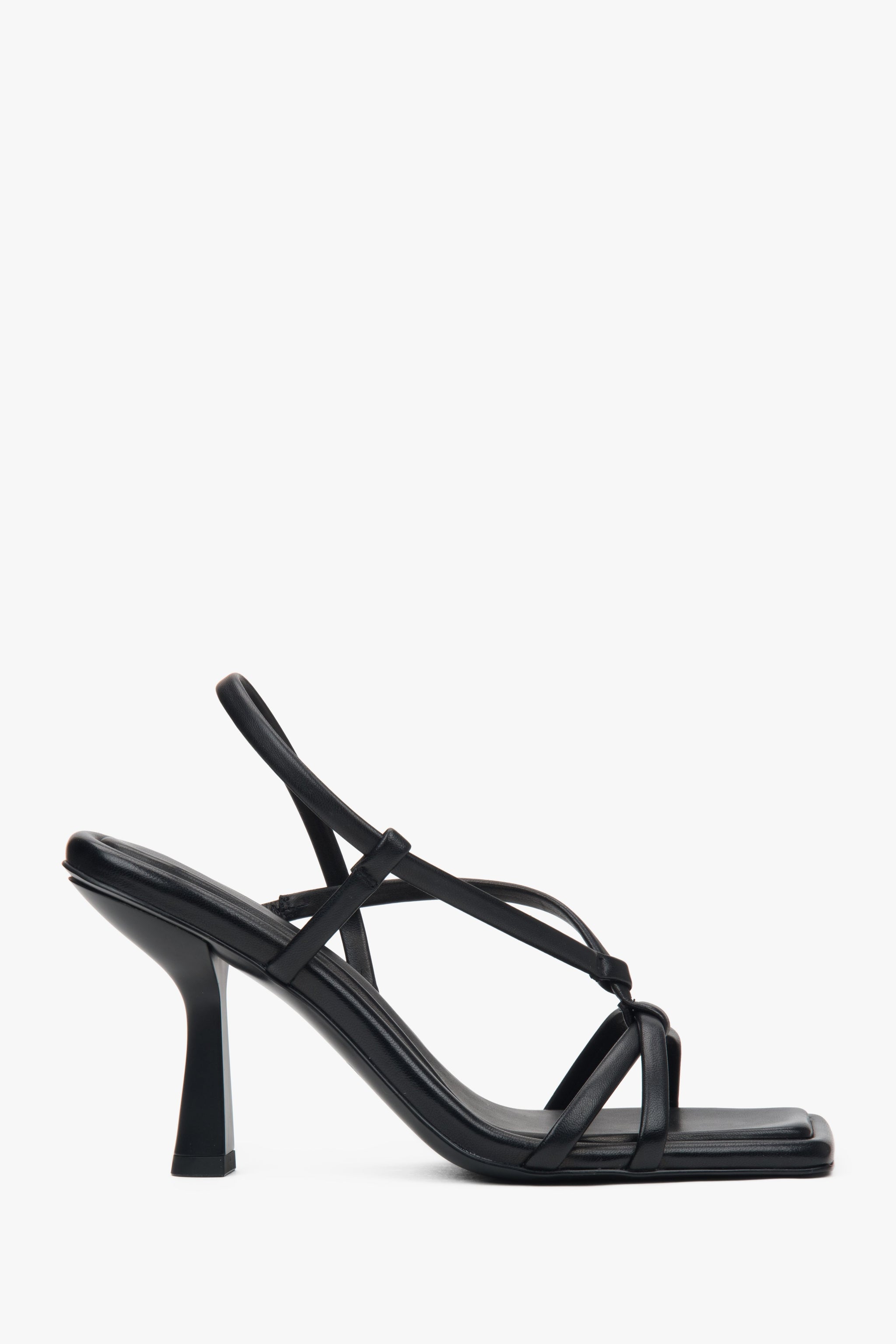 Schmale Slip-On High-Heels Sandalen aus echtem Leder für Damen Estro ER00116895