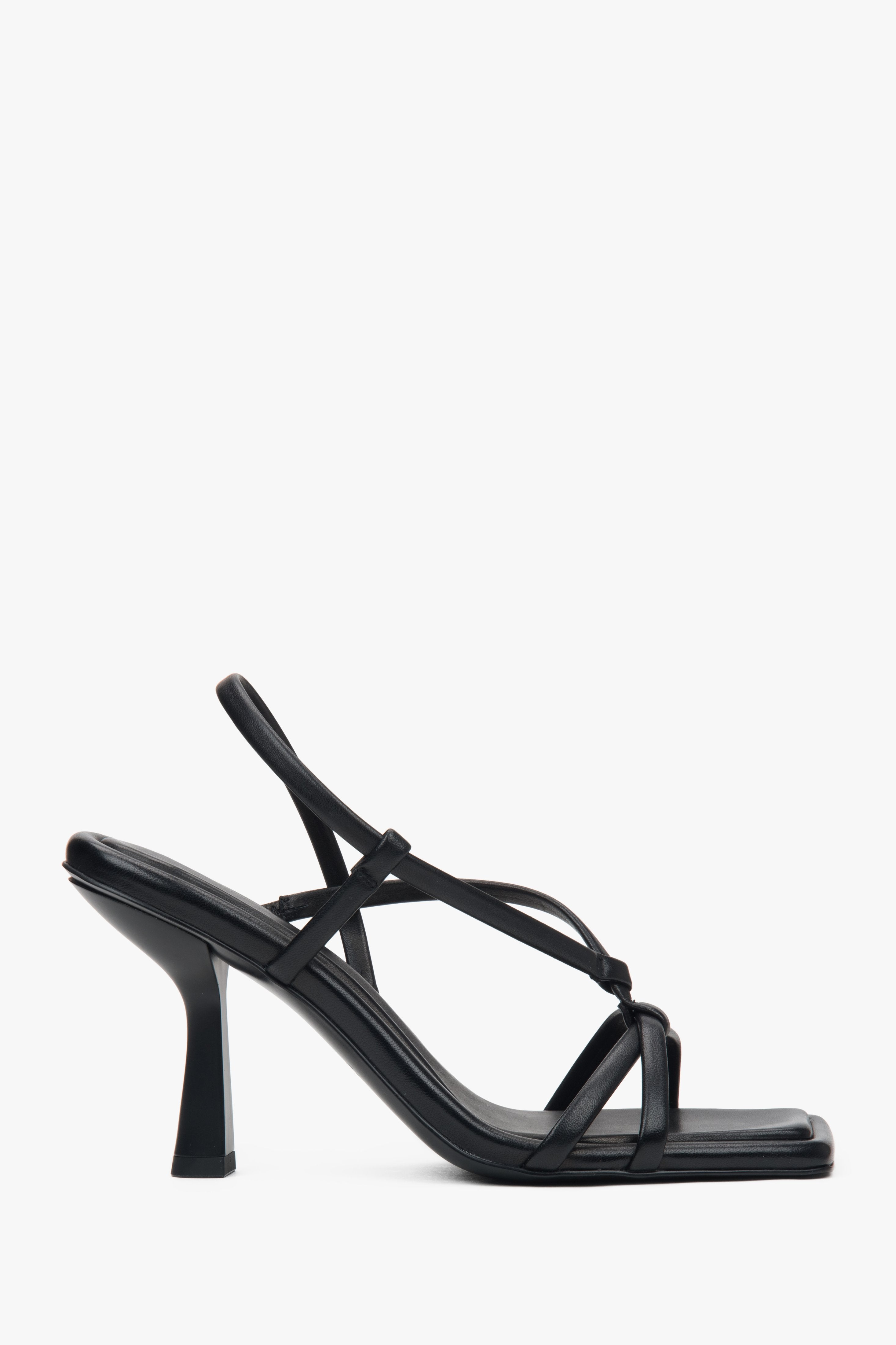 Schmale Slip-On High-Heels Sandalen aus echtem Leder für Damen Estro ER00116895