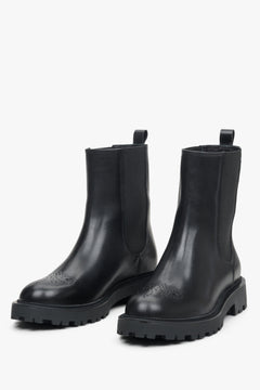 Elegante Damen Stiefeletten in Schwarz mit Chelsea-Design Estro ER00113305