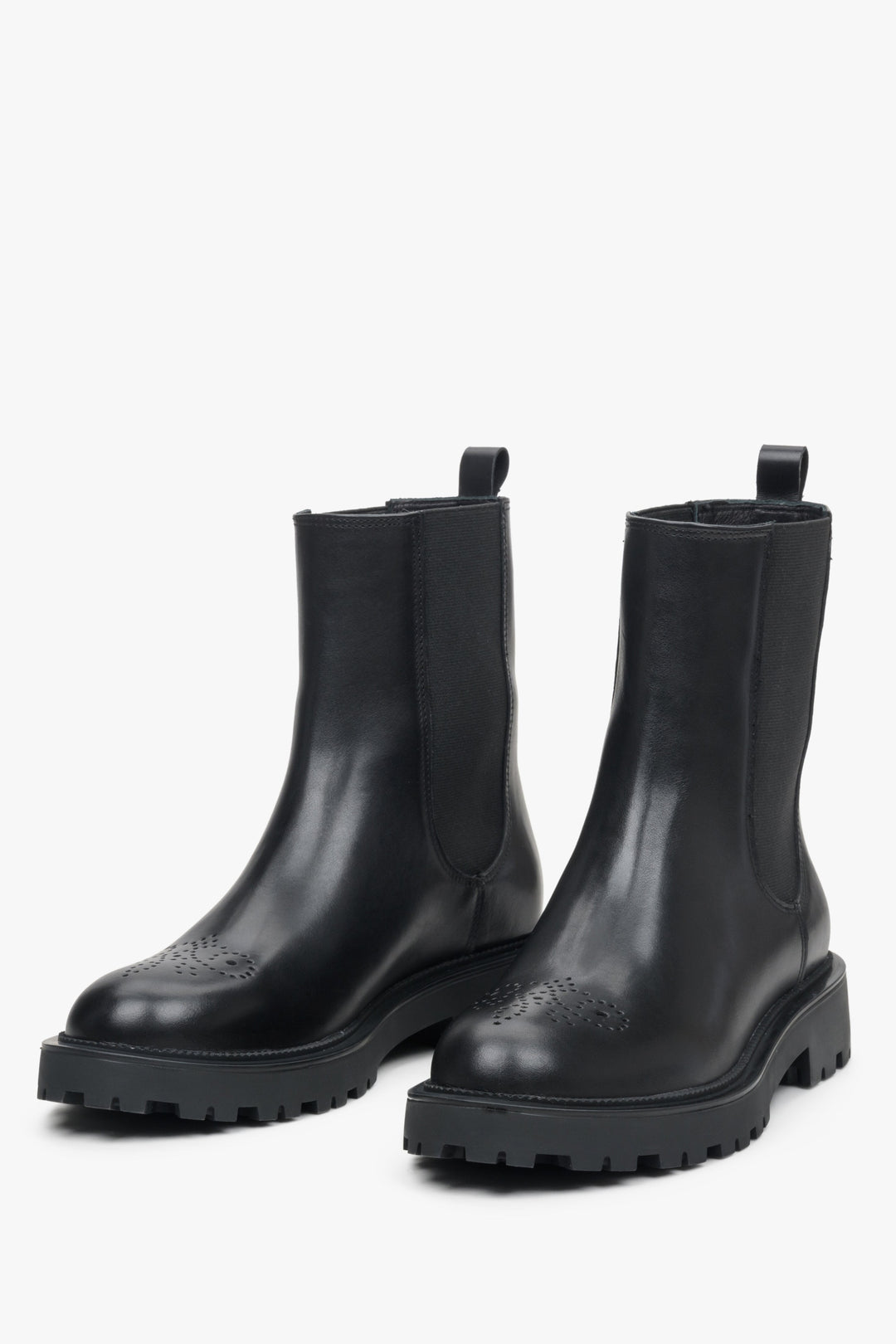 Elegante Damen Stiefeletten in Schwarz mit Chelsea-Design Estro ER00113305