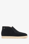 Schwarze Low-Top Stiefeletten aus Veloursleder und Leder, Modell Estro ER00116615