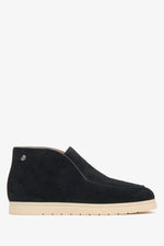 Schwarze Low-Top Stiefeletten aus Veloursleder und Leder, Modell Estro ER00116615