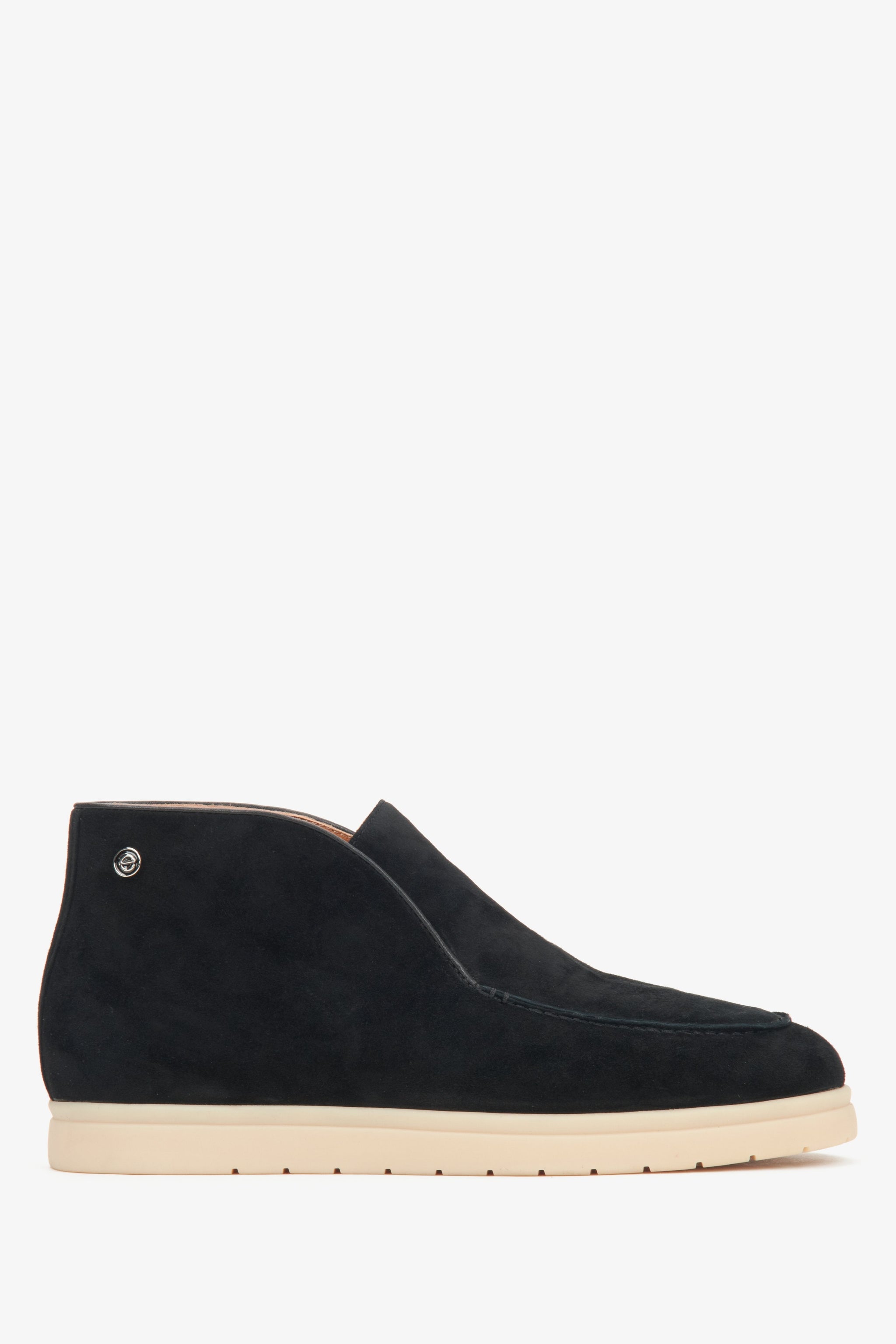 Schwarze Low-Top Stiefeletten aus Veloursleder und Leder, Modell Estro ER00116615