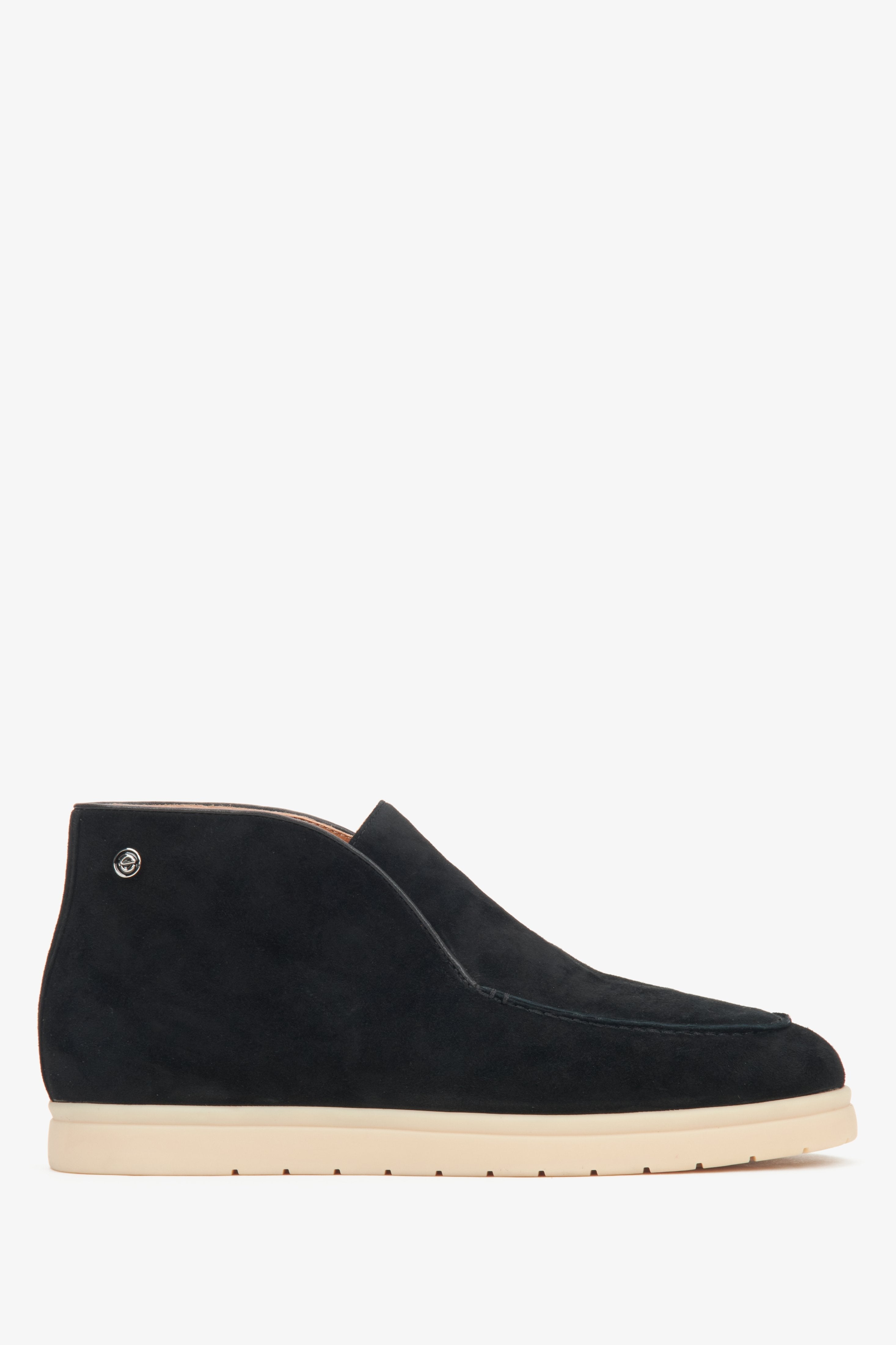 Schwarze Low-Top Stiefeletten aus Veloursleder und Leder, Modell Estro ER00116615