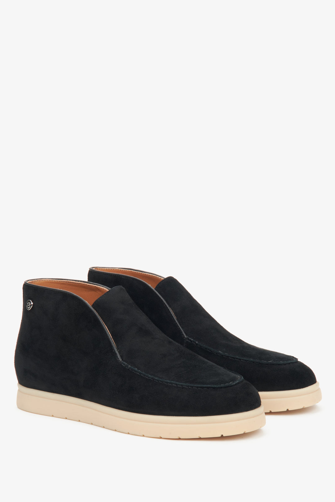 Damen Stiefeletten in Schwarz, Veloursleder mit Lederbesatz, Estro ER00116615