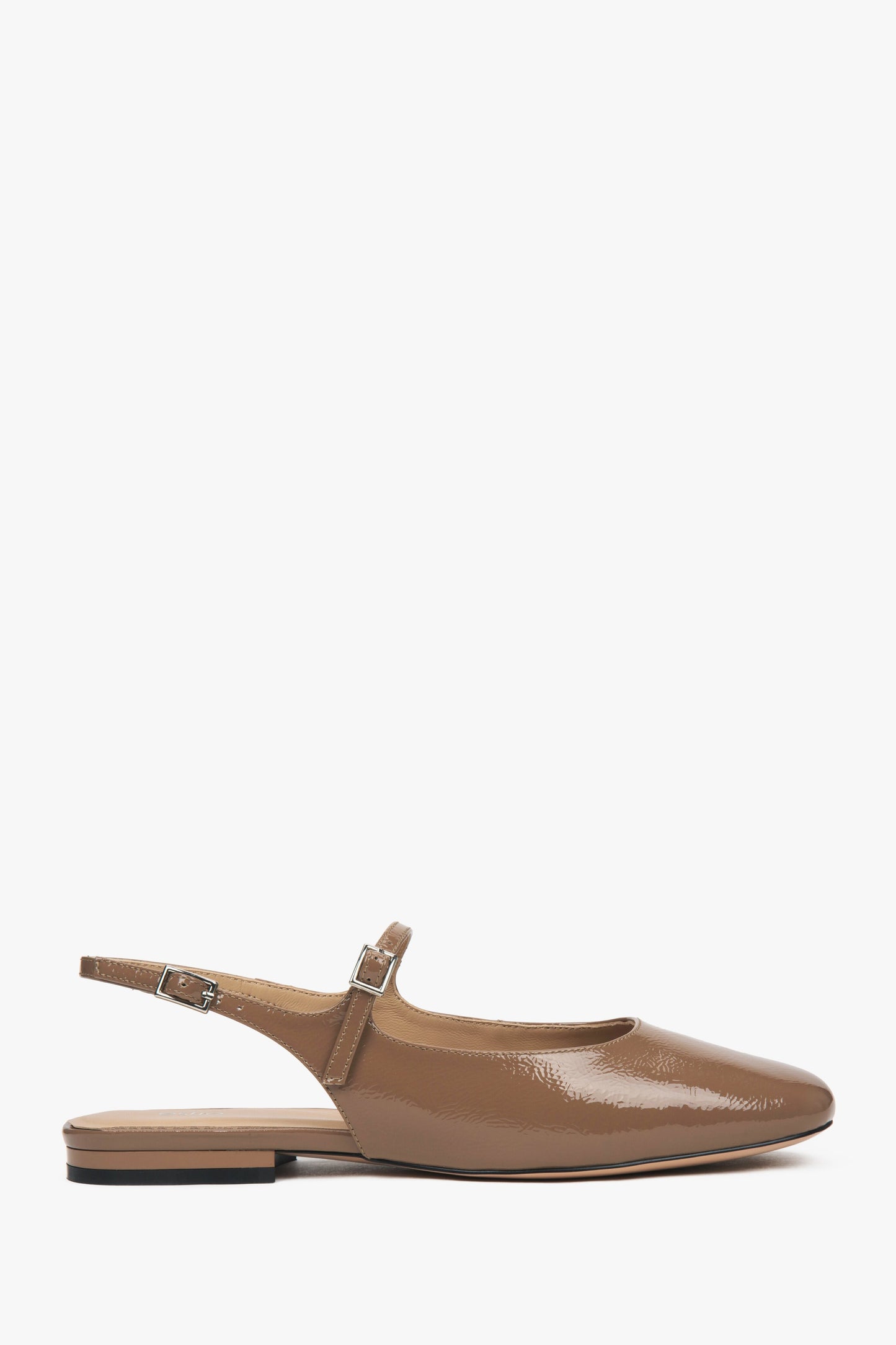 Damen Slingback-Ballerinas aus Lackleder in Braun Estro ER00117180.