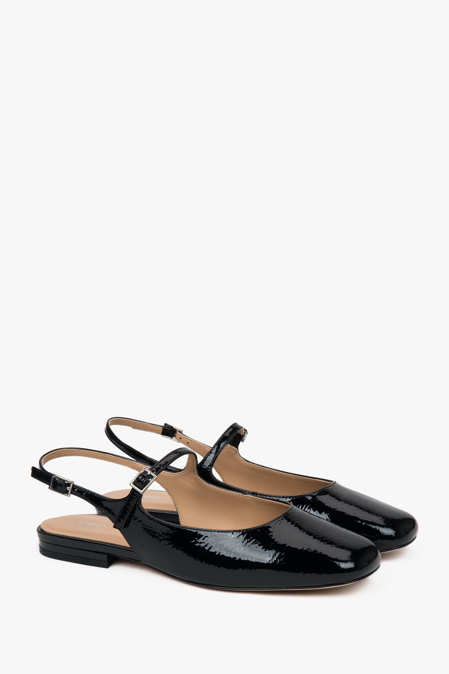 Schwarze Lackleder-Slingbacks für Damen von Estro.