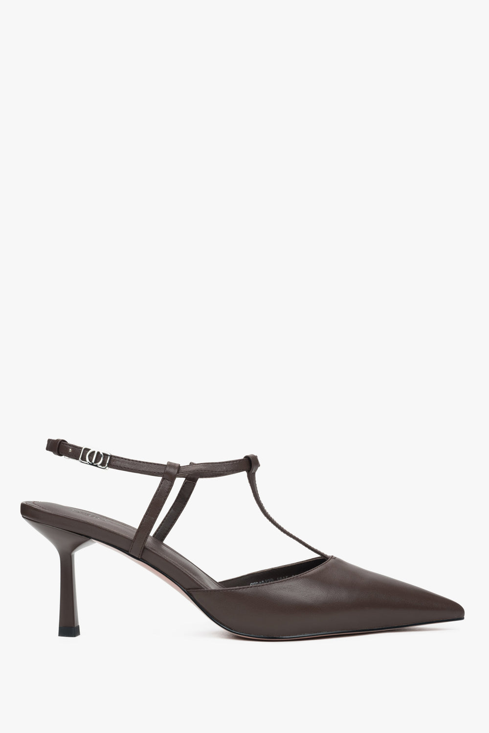 Damen Slingpumps in Dunkelbraun mit Stilettoabsatz und spitzer Zehenpartie Estro ER00117181.
