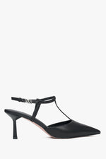 Damen Slingpumps in Schwarz mit Stilettoabsatz und spitzer Zehenpartie Estro ER00117178.