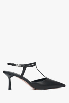 Damen Slingpumps in Schwarz mit Stilettoabsatz und spitzer Zehenpartie Estro ER00117178.