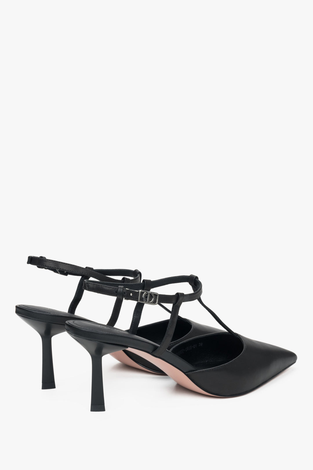 Elegante schwarze Slingback-Pumps mit spitzer Kappe und Stilettoabsatz.