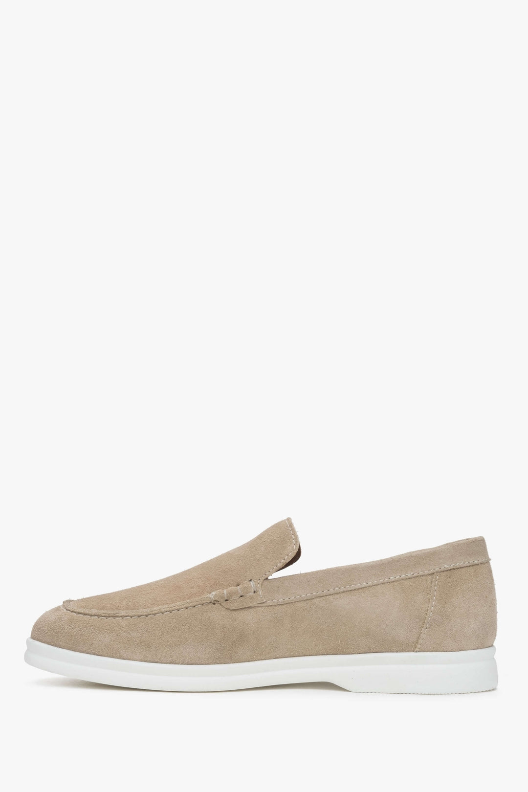 Sandfarbener Veloursleder-Loafer für stilbewusste Frauen – Estro ER00112380
