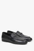 Damen Slipper schwarz aus echtem Leder mit Kette – Estro ER00115616
