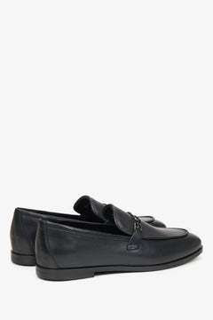 Komfortable schwarze Echtleder-Slipper für Damen – Estro ER00115616