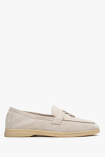 Damen Slipper aus Veloursleder in Creme-Beige – Estro ER00114716