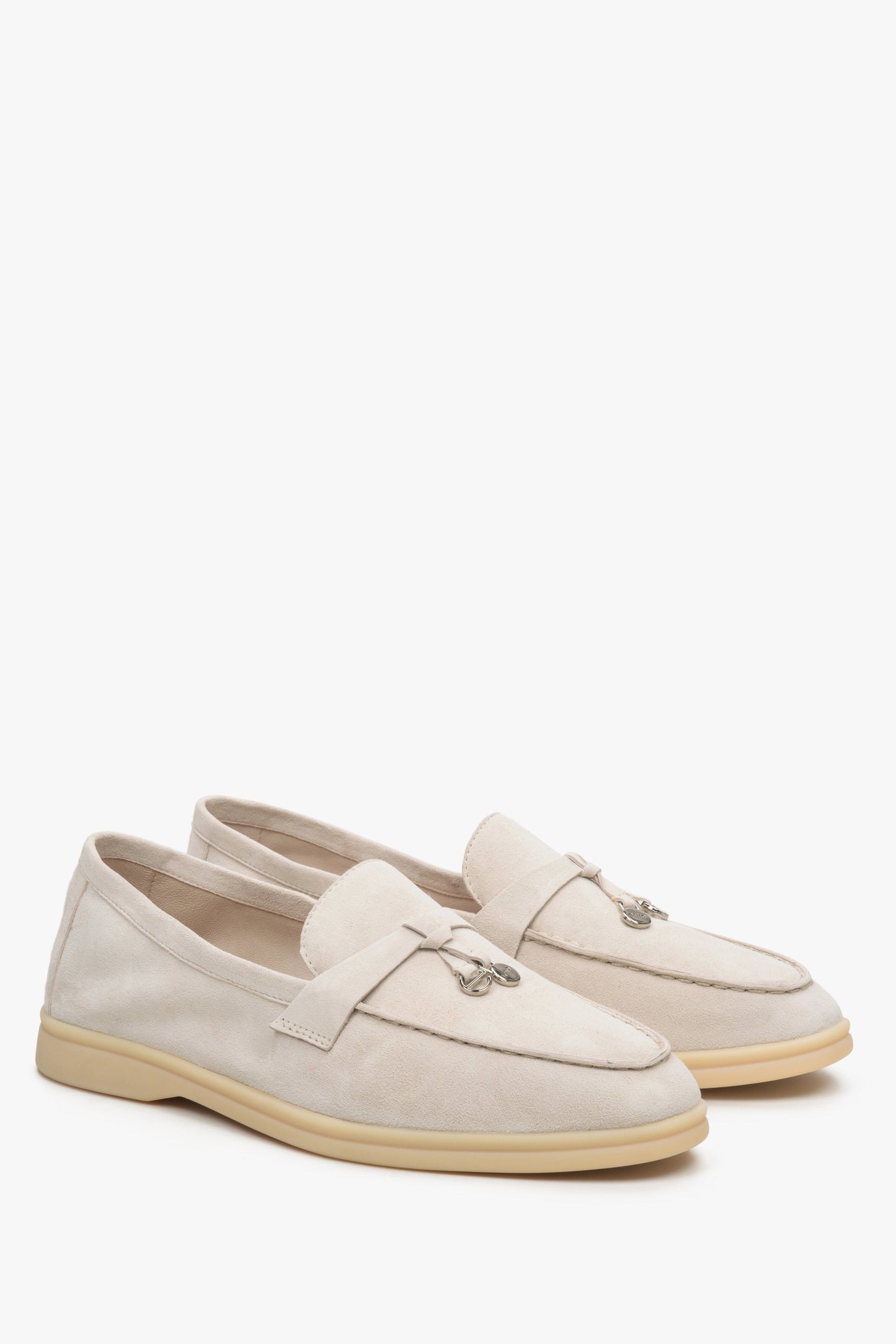 Creme-beige Loafer mit Quasten für Damen – Estro ER00114716