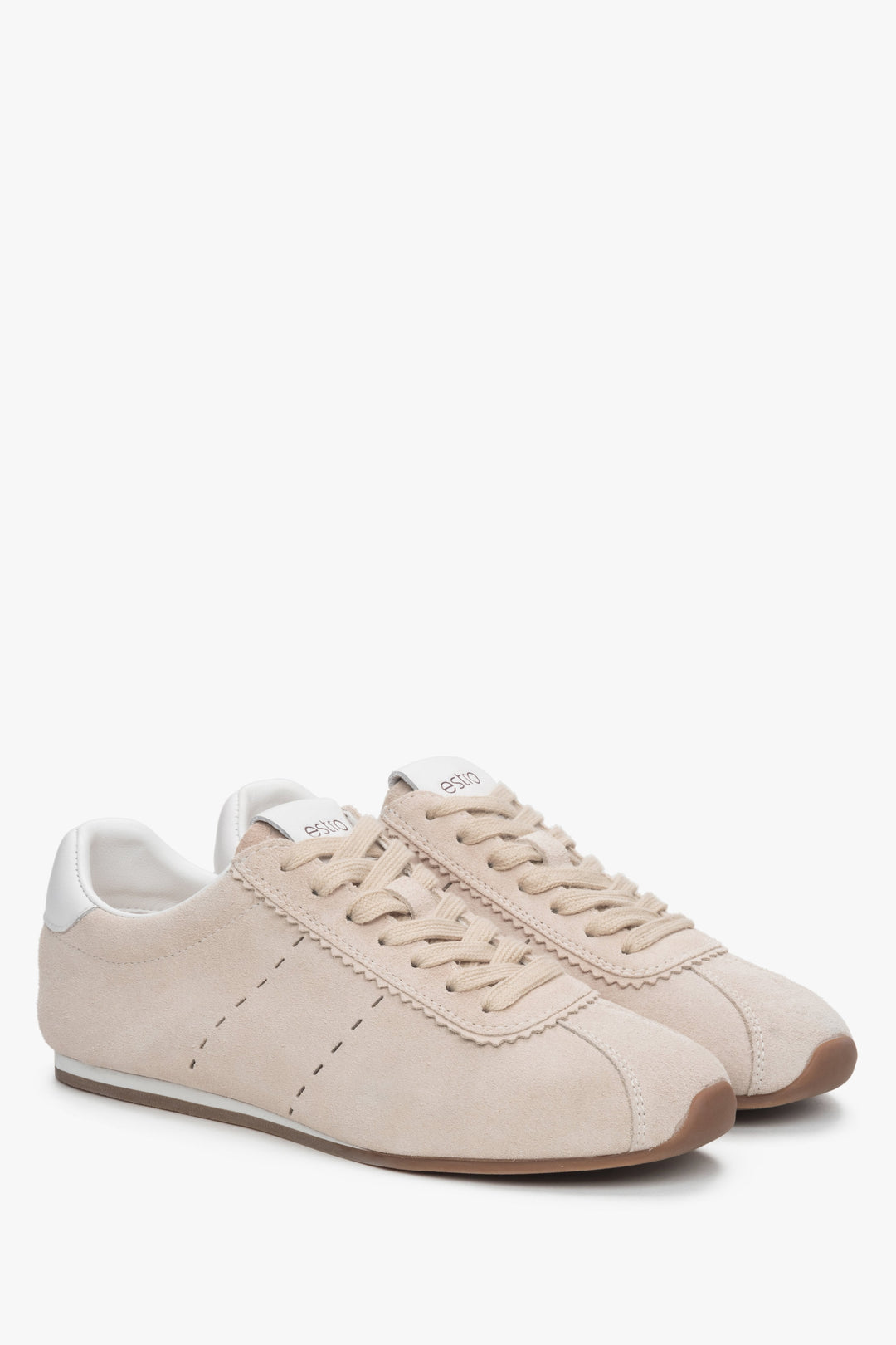 Estro - Sneaker aus Soft-Velours - Beige.