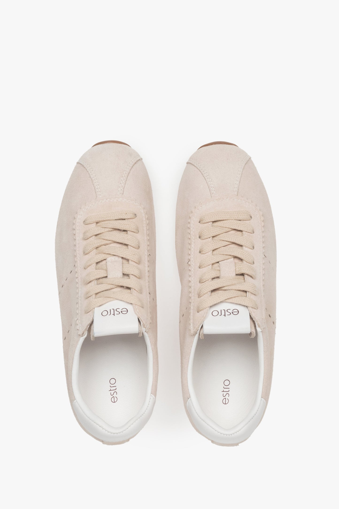 Estro - Sneaker aus Veloursleder - Beige.