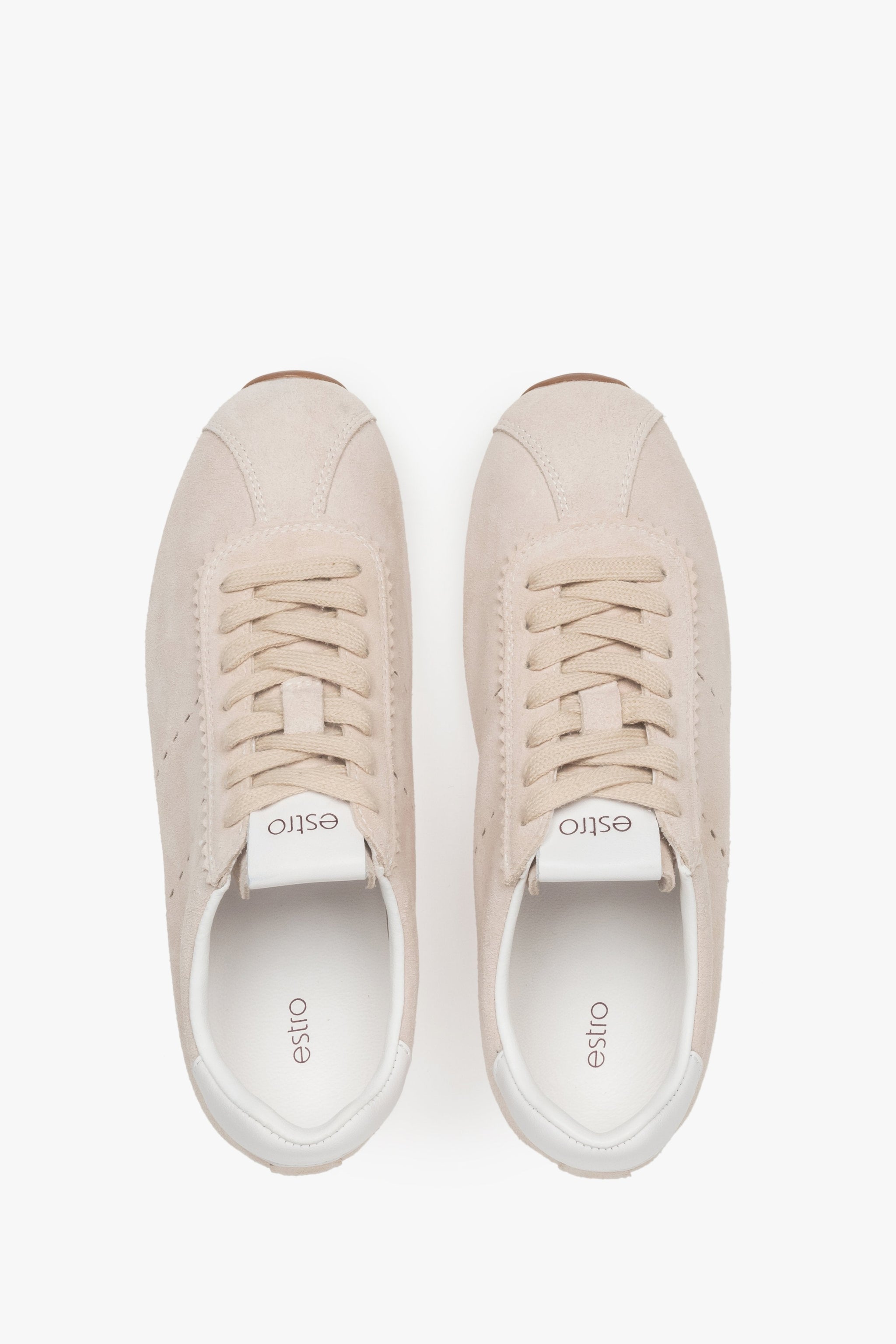 Estro - Sneaker aus Veloursleder - Beige.