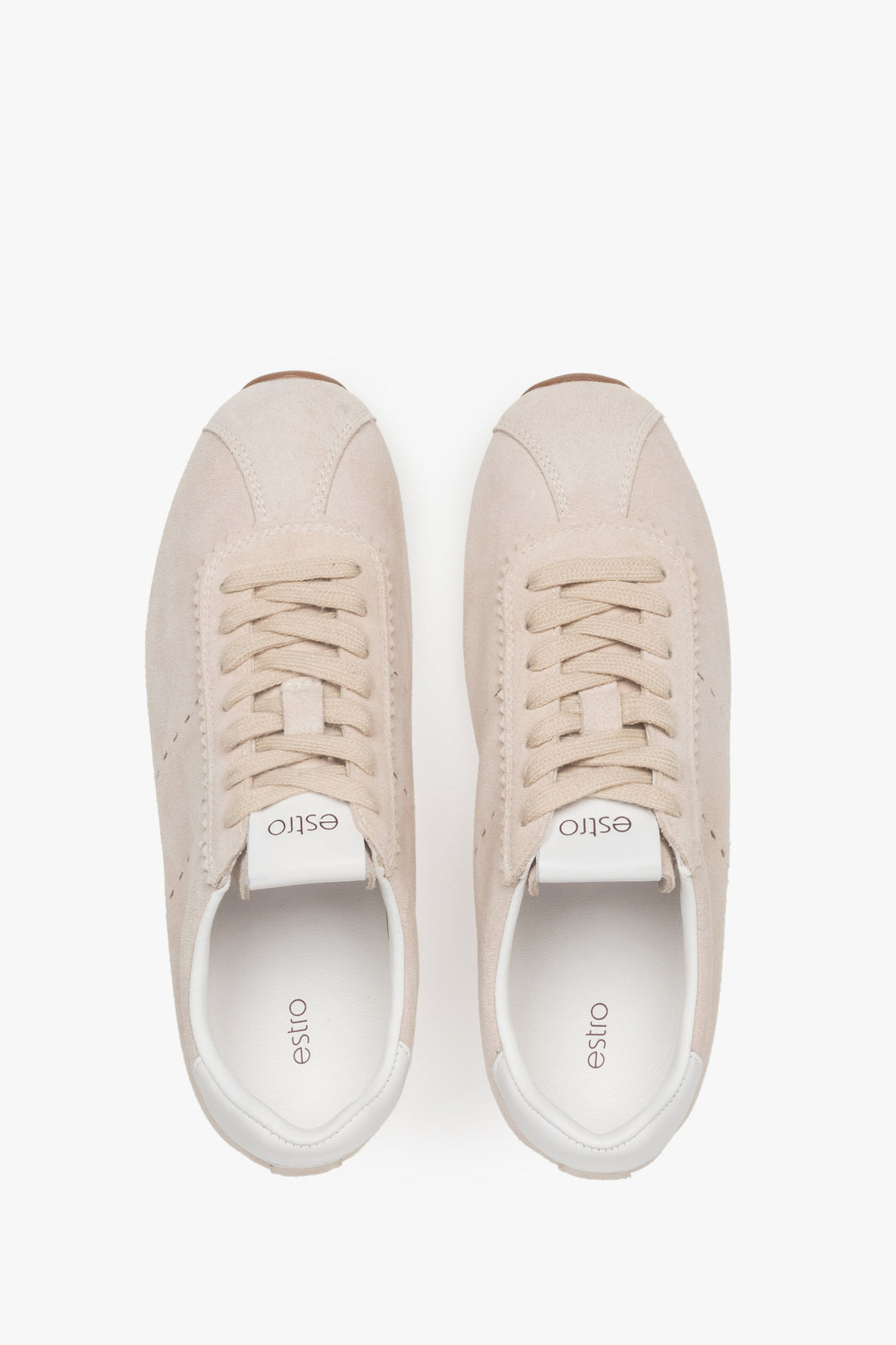 Estro - Sneaker aus Veloursleder - Beige.