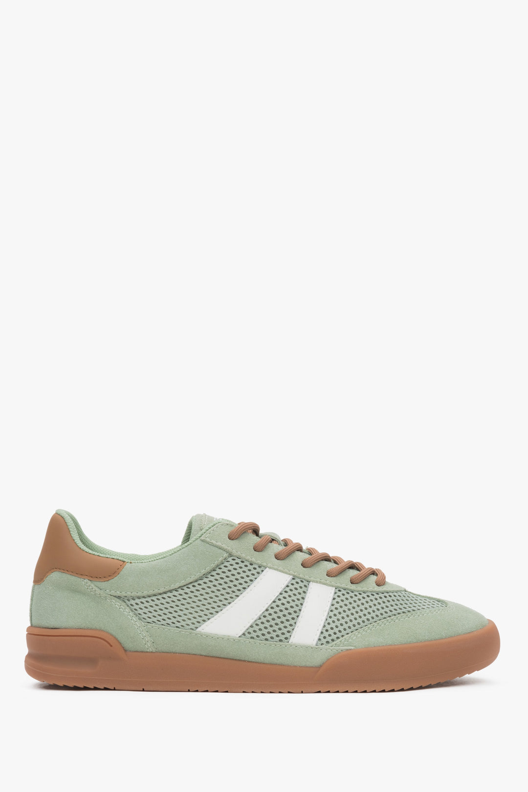 Damen-Sneaker aus grünem Velours mit atmungsaktivem Mesh ES8 ER00116896.