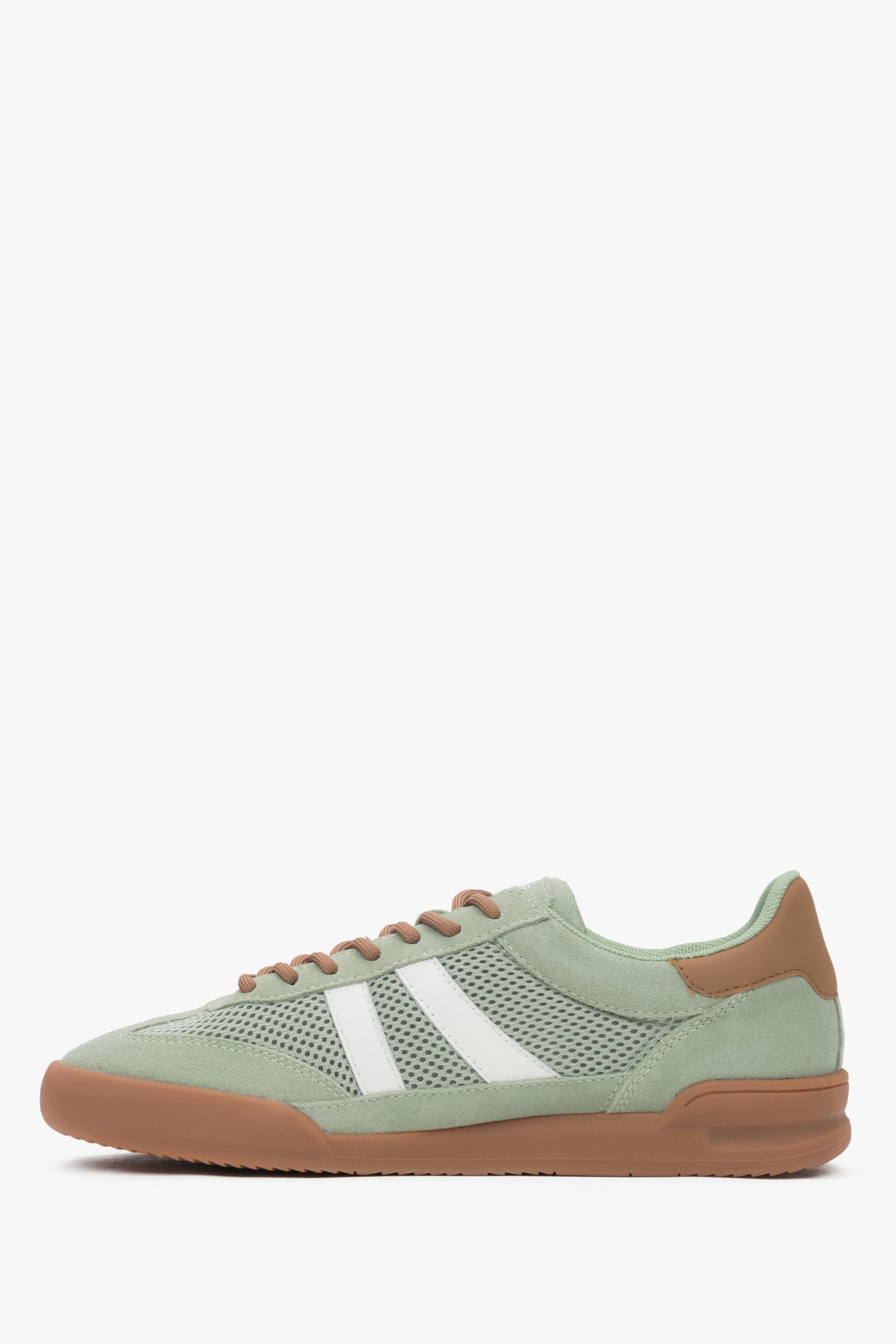 Grüne Damen-Velours-Sneaker ES8 mit atmungsaktivem Mesh.