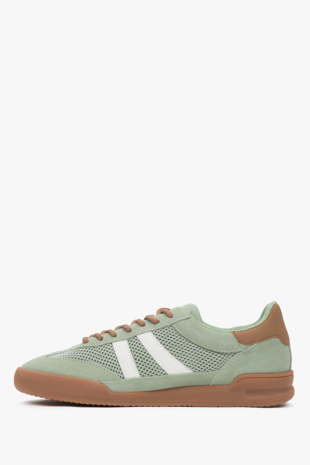 Grüne Damen-Velours-Sneaker ES8 mit atmungsaktivem Mesh.