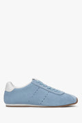 Damen-Sneaker aus blauem Velours mit flacher Sohle – Estro ER00117161