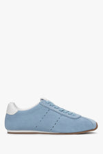 Damen-Sneaker aus blauem Velours mit flacher Sohle – Estro ER00117161