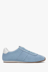 Damen-Sneaker aus blauem Velours mit flacher Sohle – Estro ER00117161