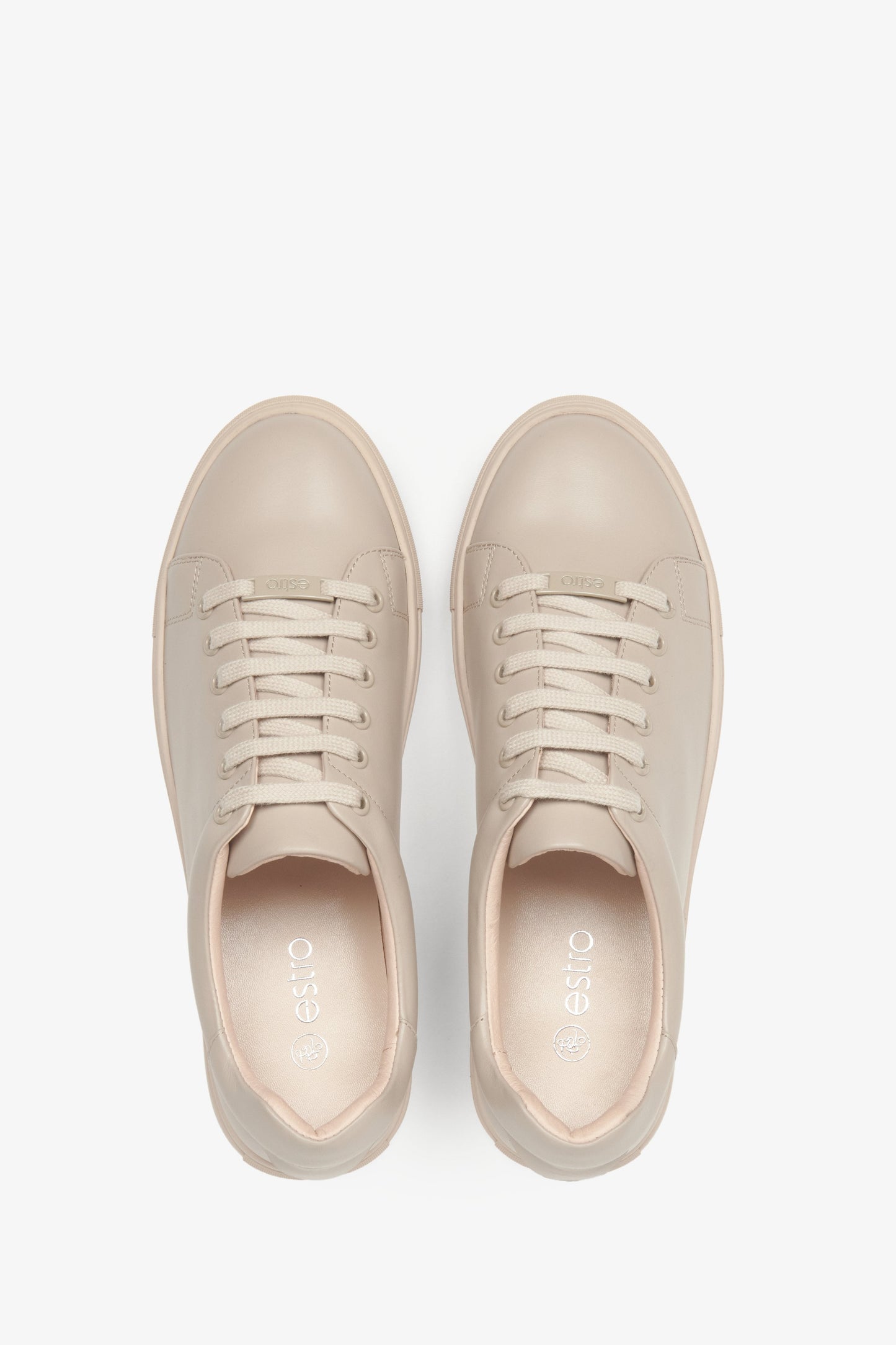 Damen Sneaker in Beige aus echtem Leder Estro ER00116629