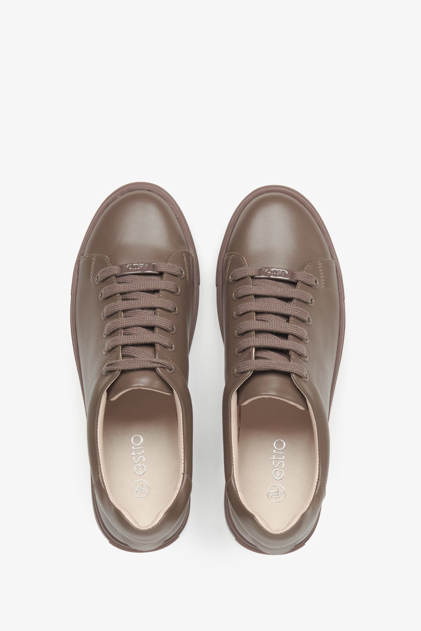 Damen Sneaker in Braun aus echtem Leder Estro ER00116628