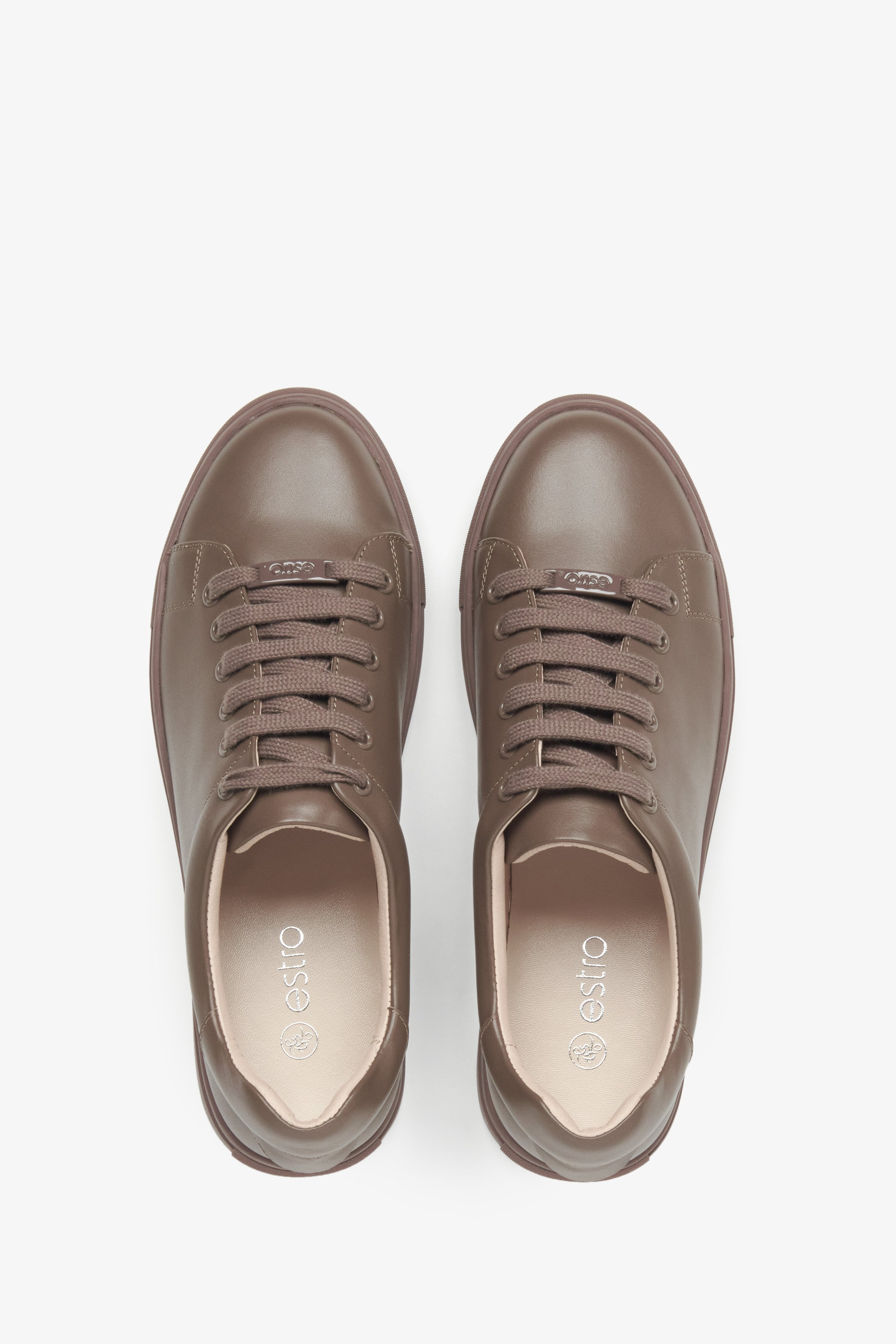 Damen Sneaker in Braun aus echtem Leder Estro ER00116628