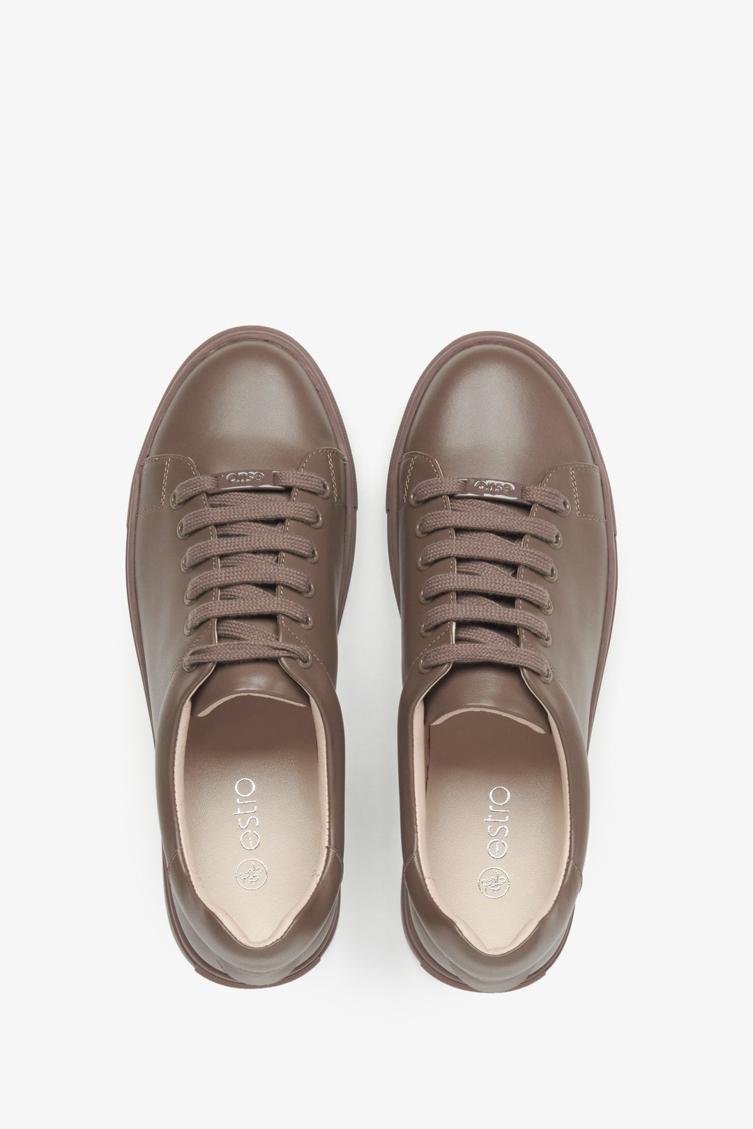 Damen Sneaker in Braun aus echtem Leder Estro ER00116628