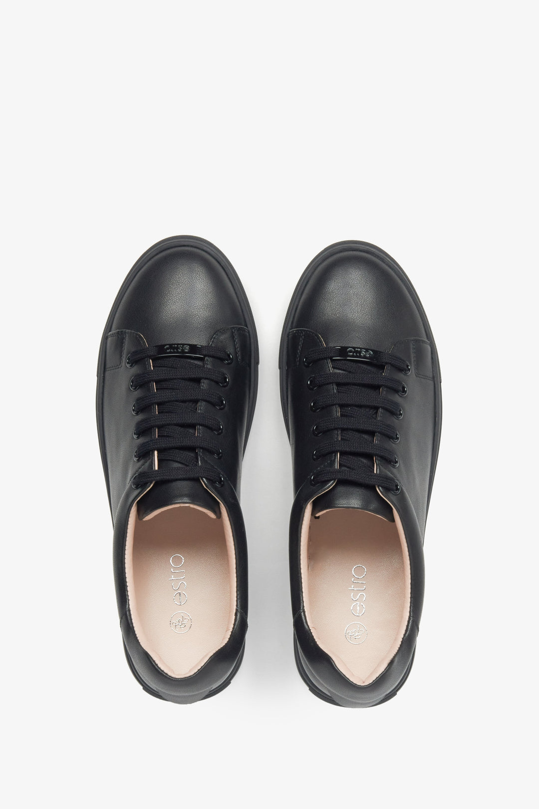 Damen Sneaker in Schwarz aus echtem Leder Estro ER00116627