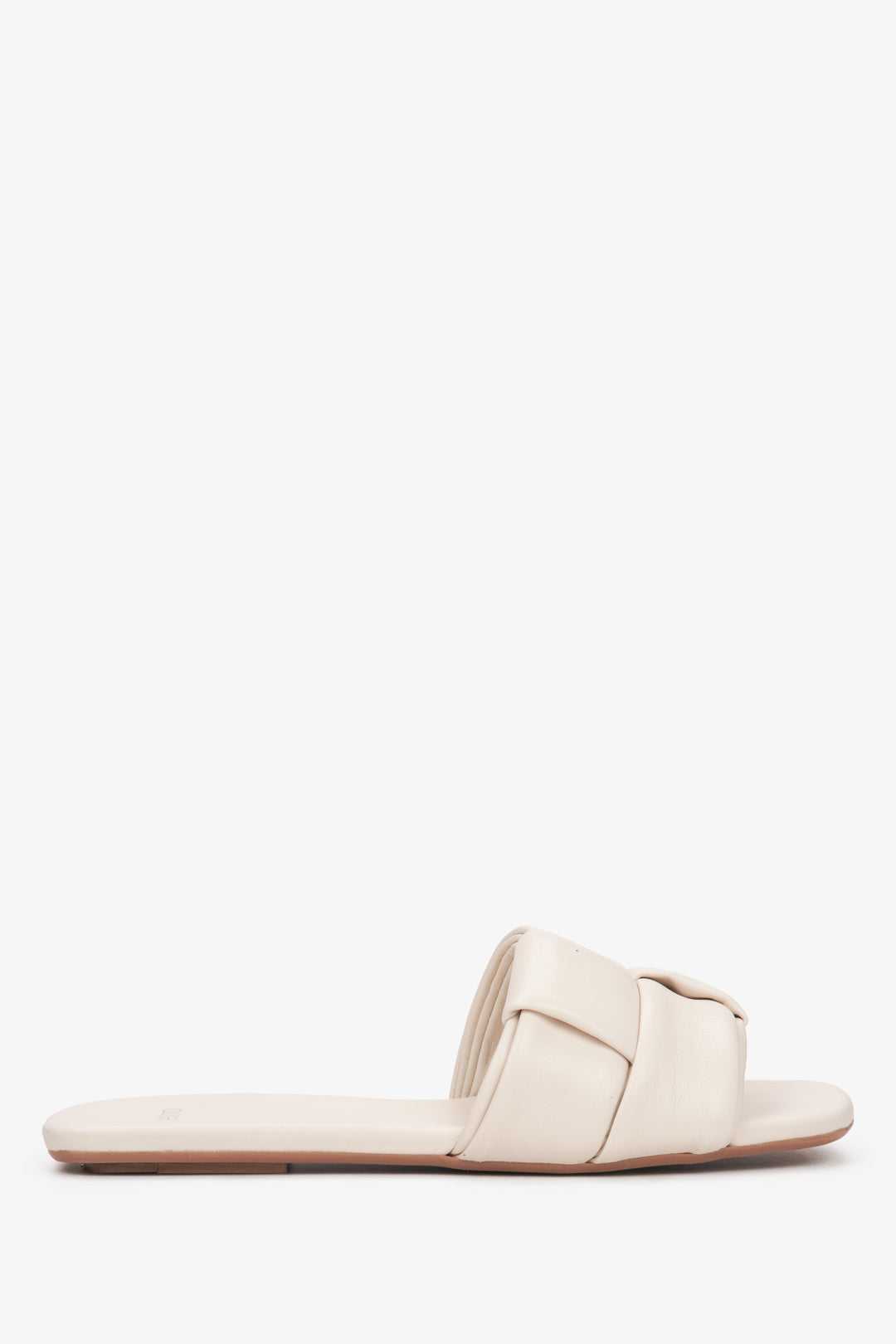 Damen-Sommersandalen aus weichem hellbeigem Leder Estro ER00115228.
