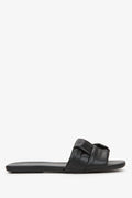 Damen-Sommersandalen aus weichem schwarzem Leder Estro ER00115227.