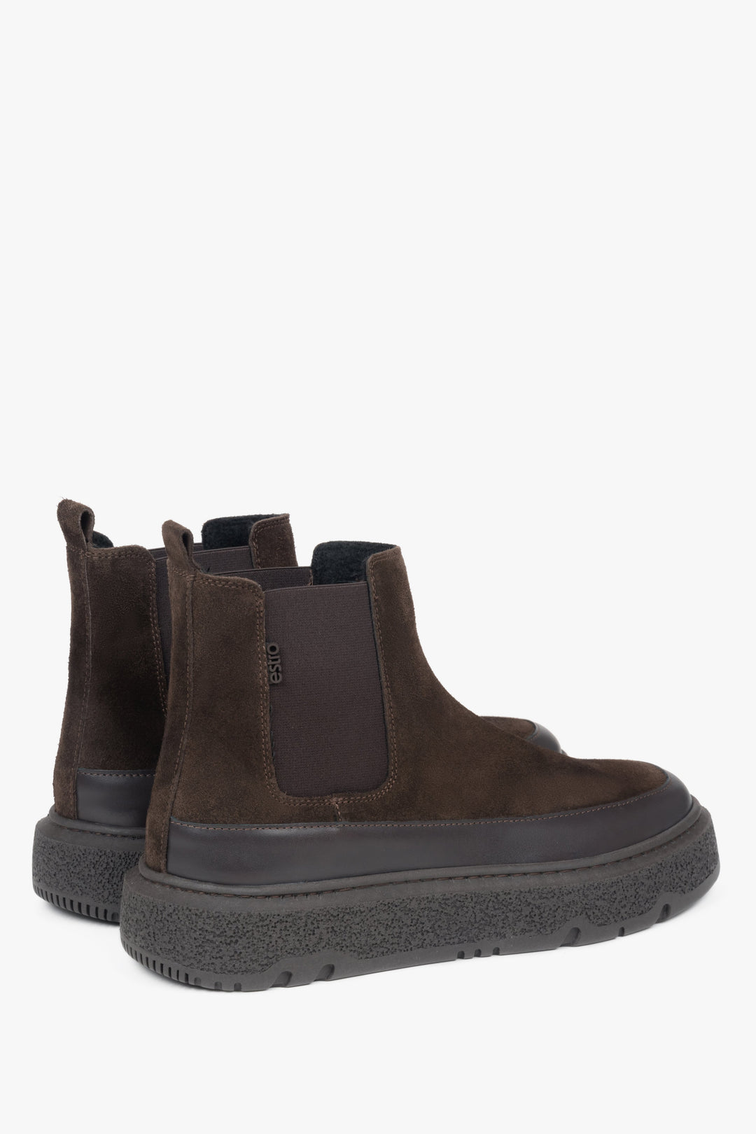 Dunkelbraune Chelsea Boots mit TR-Light Plattformsohle Estro ER00117959