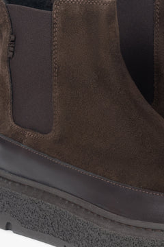 Hineinschlüpfbare Chelsea Boots mit mattem Lederbesatz Estro ER00117959