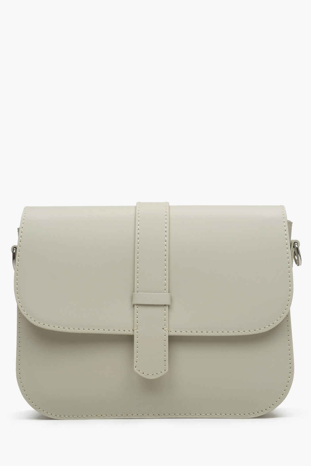 Damenhandtasche aus graubeigem Leder Estro ER00115030.
