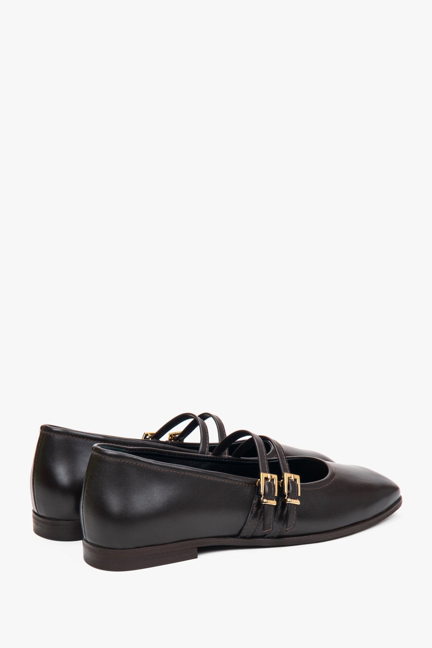 Dunkelbraune Damen-Ballerinas mit Schnalle – Estro ER00117582

